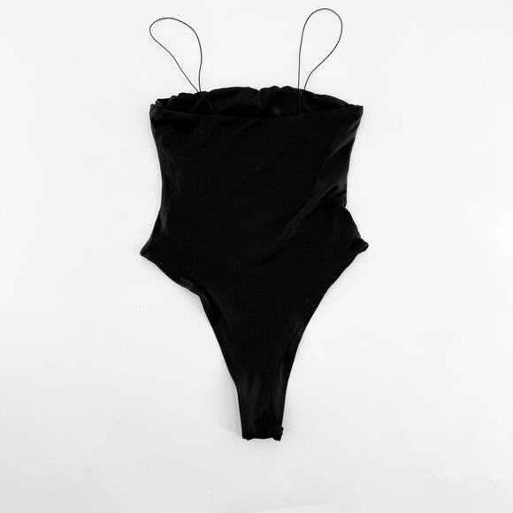 Mango‎ Pop Black Skinny Strap Bodysuit - Picture 1 of 3